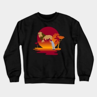 Colouring Lion T-shirt Design Crewneck Sweatshirt